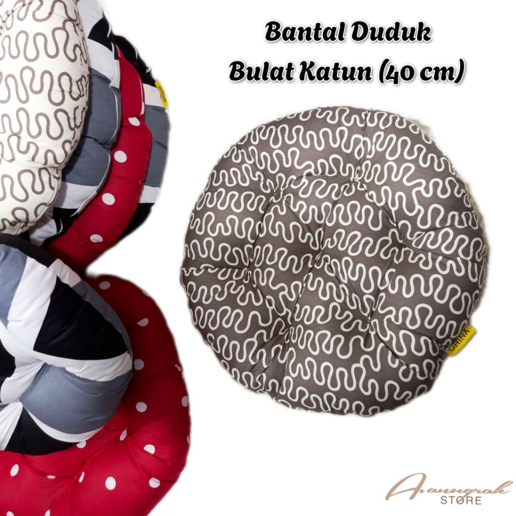 BANTAL DUDUK BULAT KATUN LESEHAN 40 CM//BANTAL DUDUK EMPUK //BANTAL LESEHAN BULAT KATUN