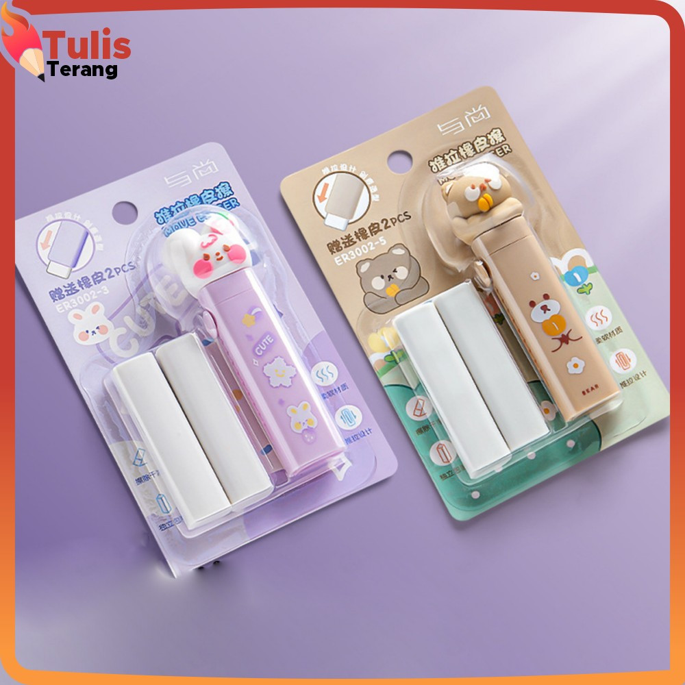 

EC Mechanical Eraser Free 2PCS Refill Karakter Kartun 3D / Penghapus Pensil Anak Sliding Eraser / Perlengkapan Sekolah Anak Import Tulis Terang A78