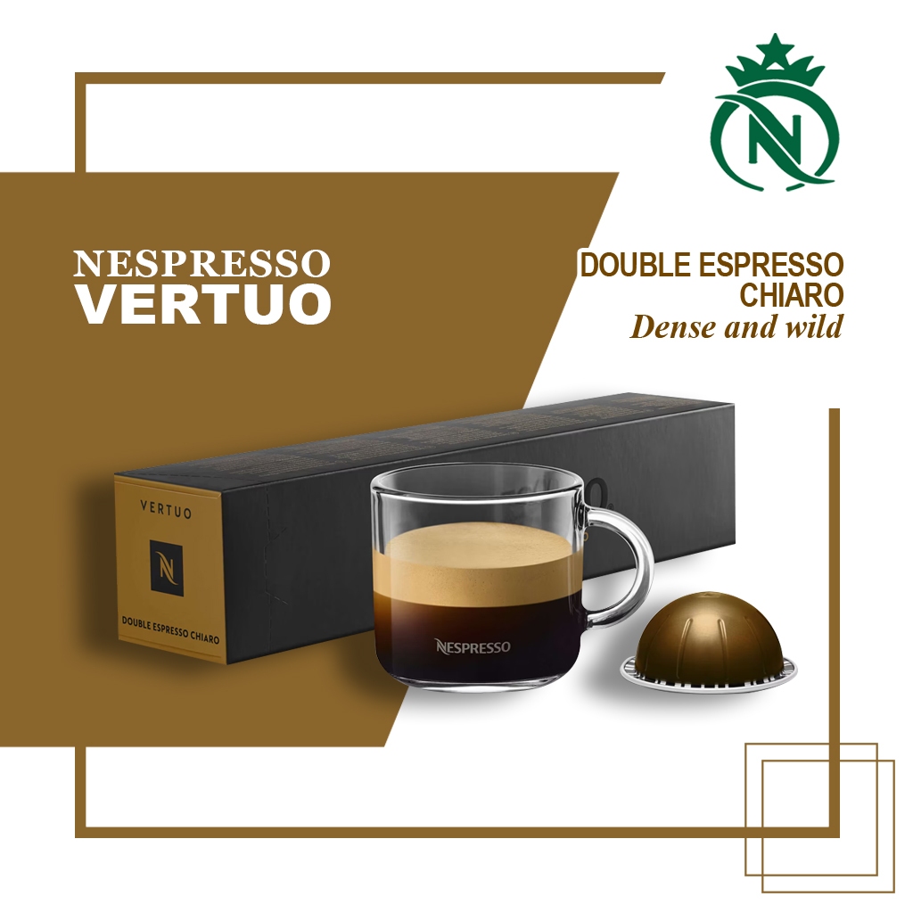 

Capsule Nespresso Vertuo Double Espresso Chiaro Pack - Kopi Kapsul Dark Roast Coffee