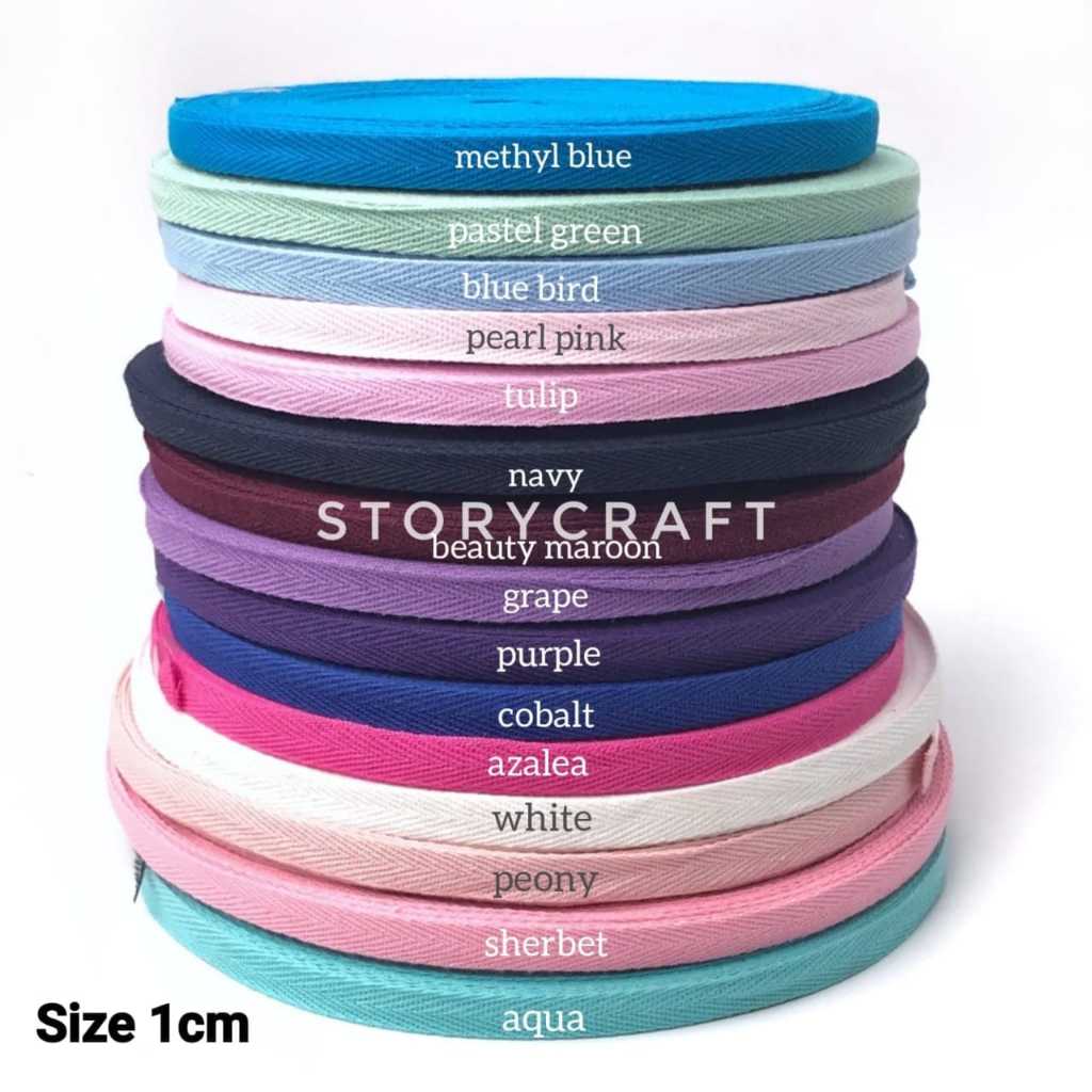 

10 YARD - 1 CM TWILL TAPE COTTON/ PITA KATUN/ TALI TAS KATUN/ TALI GULING