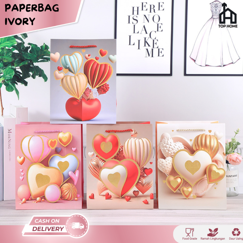 

Paperbag Ivory I Paper Bag Gift Cute / Paperbag Hadiah / Paper Bag Kado Ulang Tahun | Hampers Kado