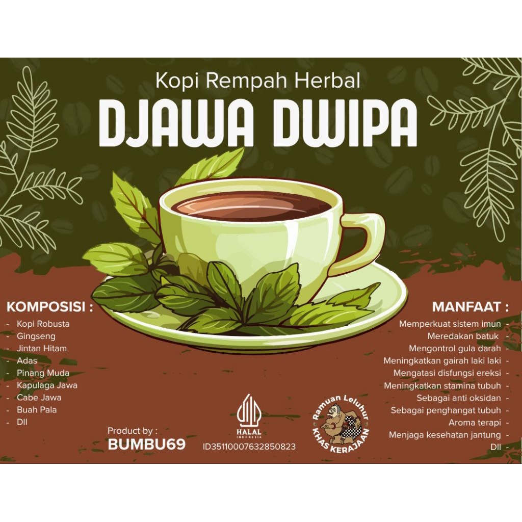 

Kopi Rempah Herbal campuran kopi Robusta herbal jintan hitam,gingseng,kapulaga,cengkeh,pala, jahe dll @200gr