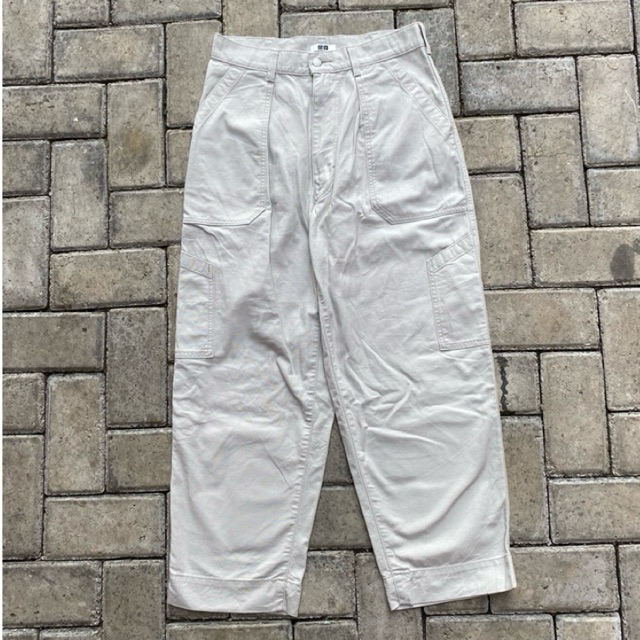 UNIQLO X UNDERCOVER CARPENTER LONG PANTS BROKEN WHITE