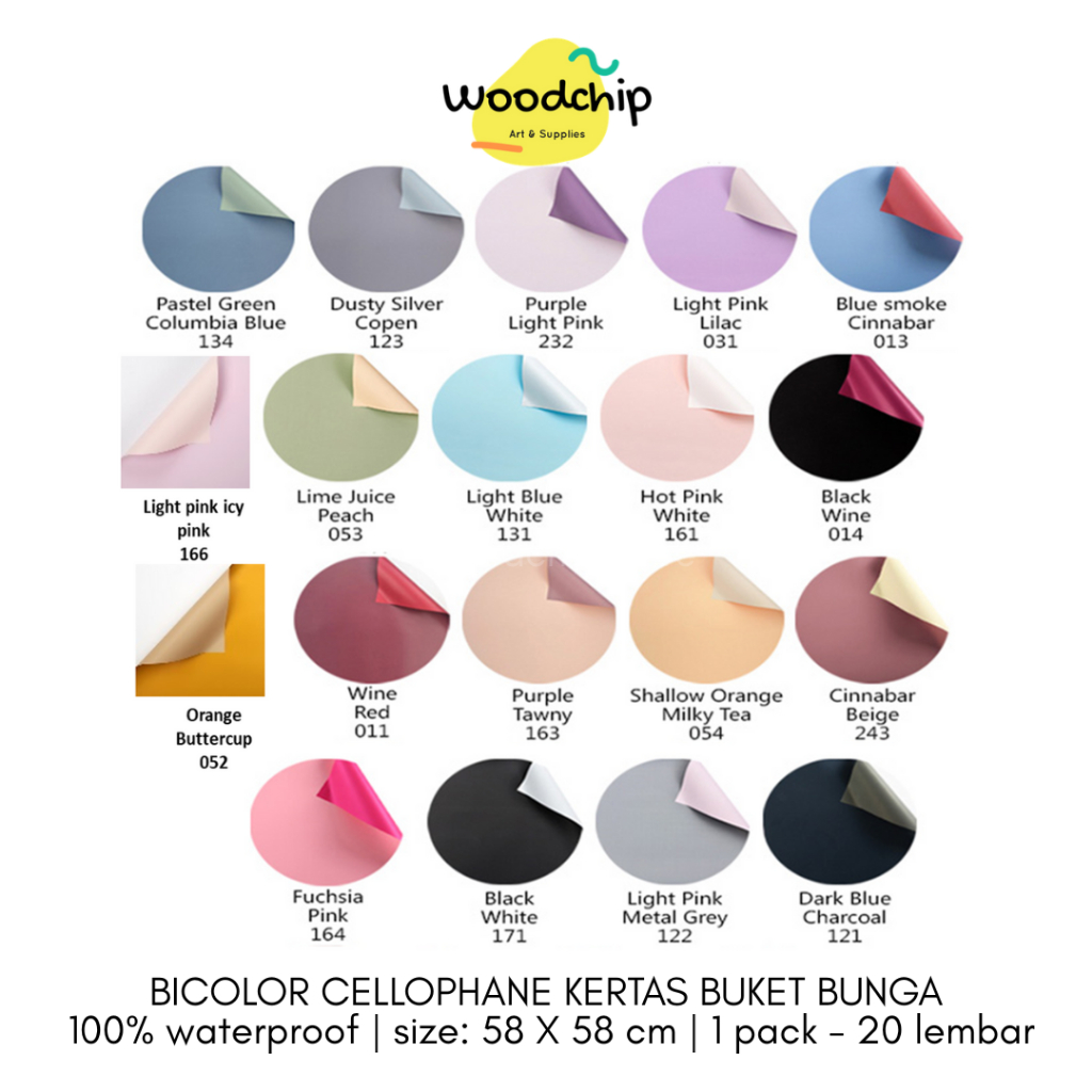 

[LEMBAR] BICOLOR CELLOPHANE (BCL-01) PART 2 KERTAS BUKET BUNGA BOUQUET KERTAS KADO WRAPPING PAPER SAMPUL BUKU