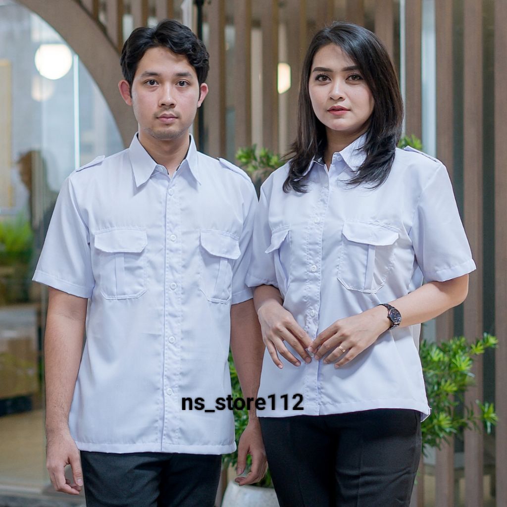 Seragam PNS pemda pria baju PDH Putih pegawai negeri seragam ASN baju guru PNS