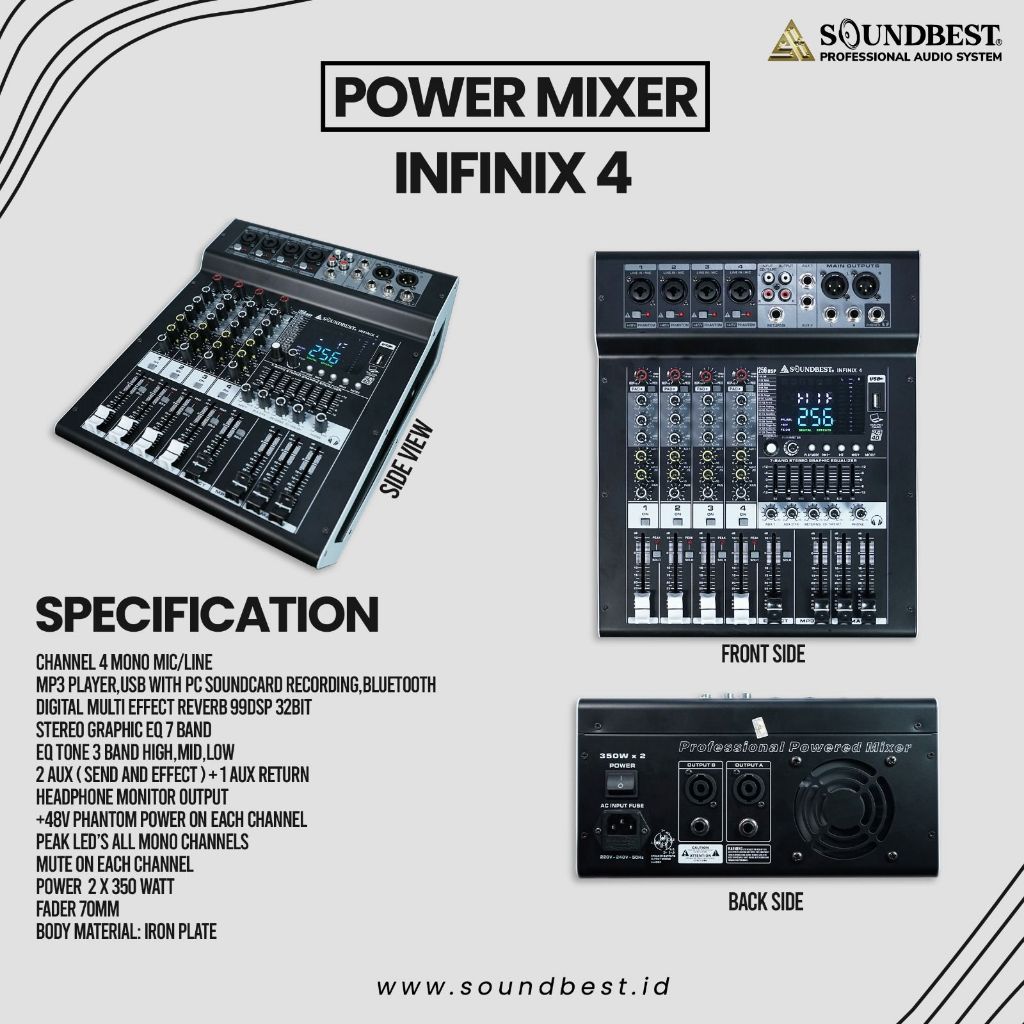 Power Mixer Soundbest Infinix 4 Infinix4 Original 4 Channel