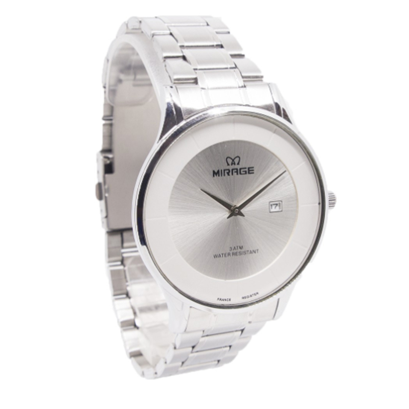 Mirage 8670 Silver White Man MDBSSSL Jam Tangan Pria Original