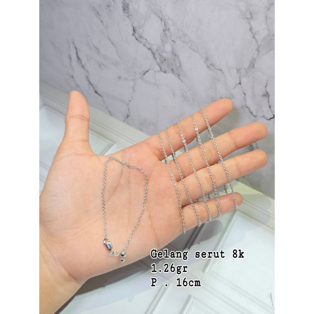 Gelang Serut Siem Nori Emas Putih