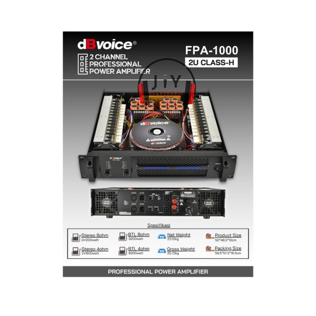 Power Amplifier dBVoice dB Voice 2 Channel Class H FPA-1000 FPA1000 FPA 1000