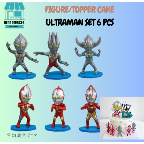 

Cake Topper Tema Ultraman Suprise / Hiasan Kue Ultraman Set 6 Pcs Figure Mainan Anak Pajangan