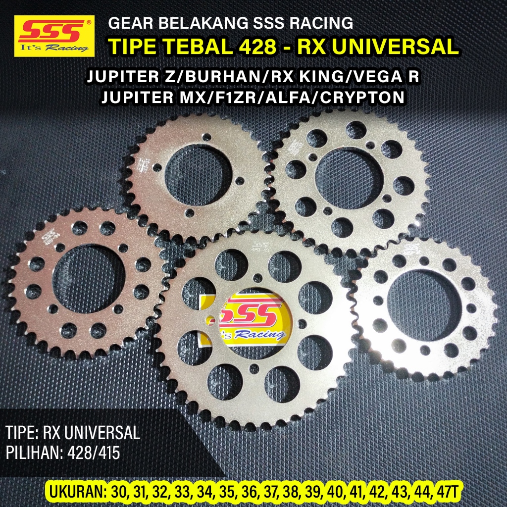 Gir Gear Belakang SSS 415/428 RX King Jupiter Z Vega R Jupiter MX135 MX New RXZ F1ZR Ukuran 415/428 