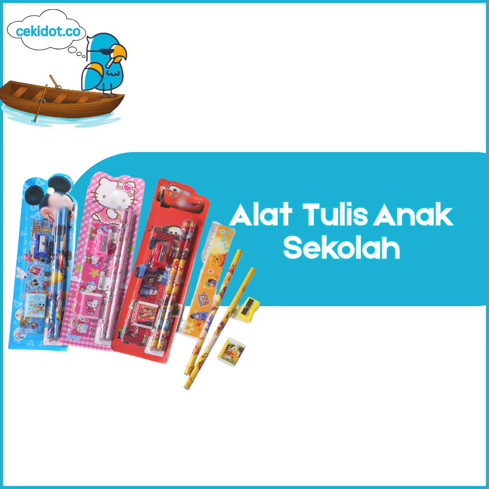 

Cekidot Stationery Set 5 in 1 Alat Tulis Anak Sekolah Penghapus Penggaris Pensil Serutan Karakter Lucu Random Y9011