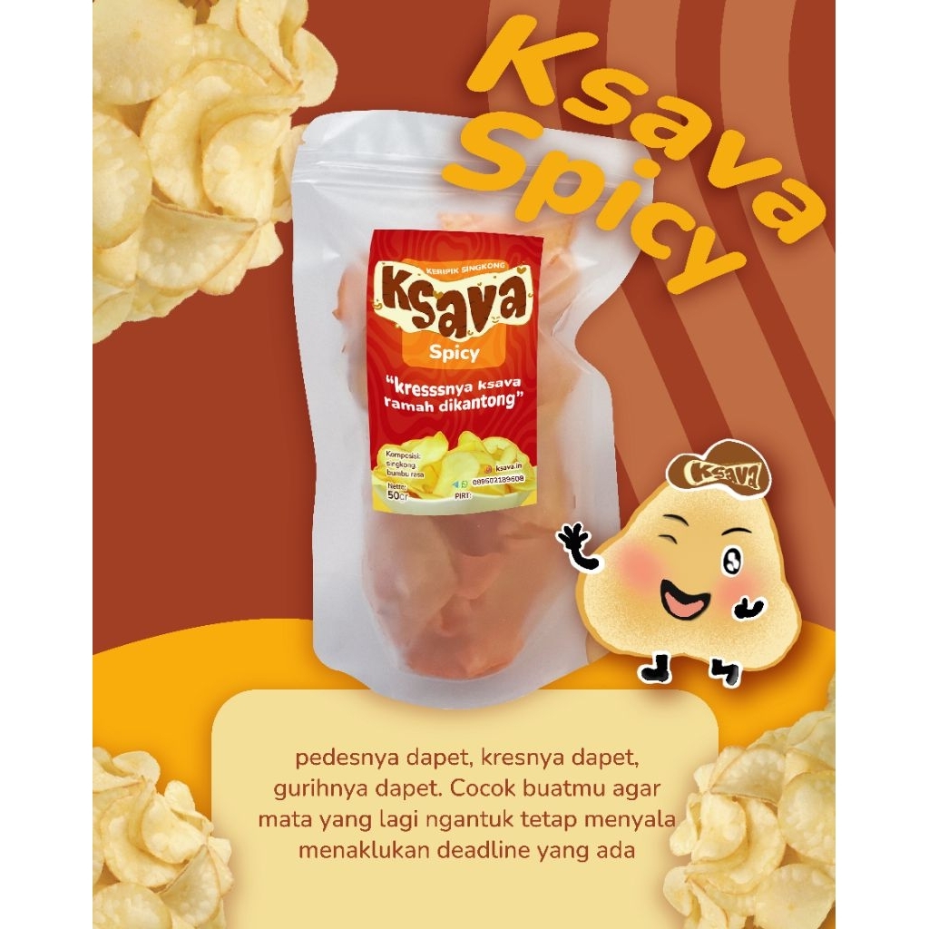 

Keripik Singkong Ksava Spicy - 50gr