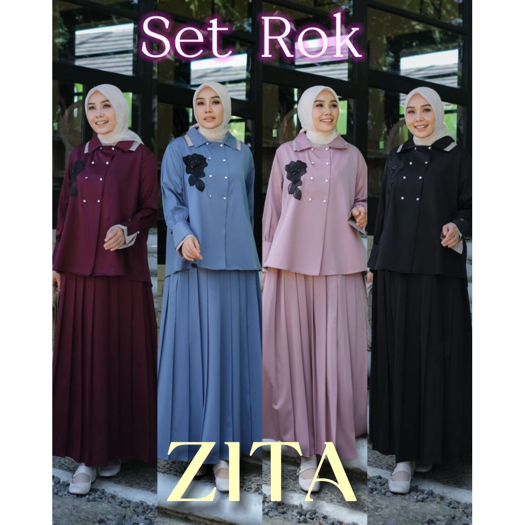 (23) DLOVERA ZITA KIRA One Set Baju Setelan Rok Wanita Muslimah Zita Set By D'Lovera. TZY Olshop