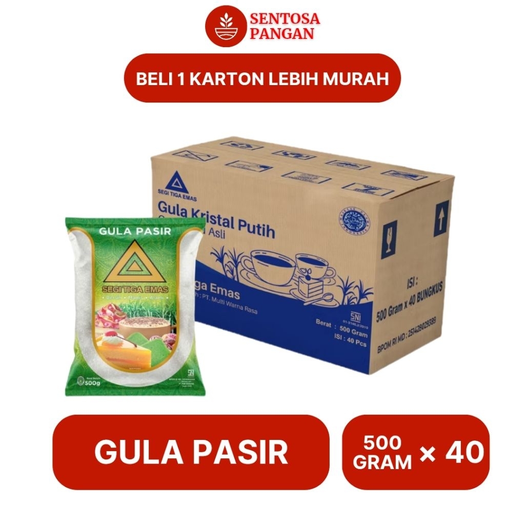 

Gula Pasir Segi Tiga Emas 500gr 1 Karton Isi 40 pcs