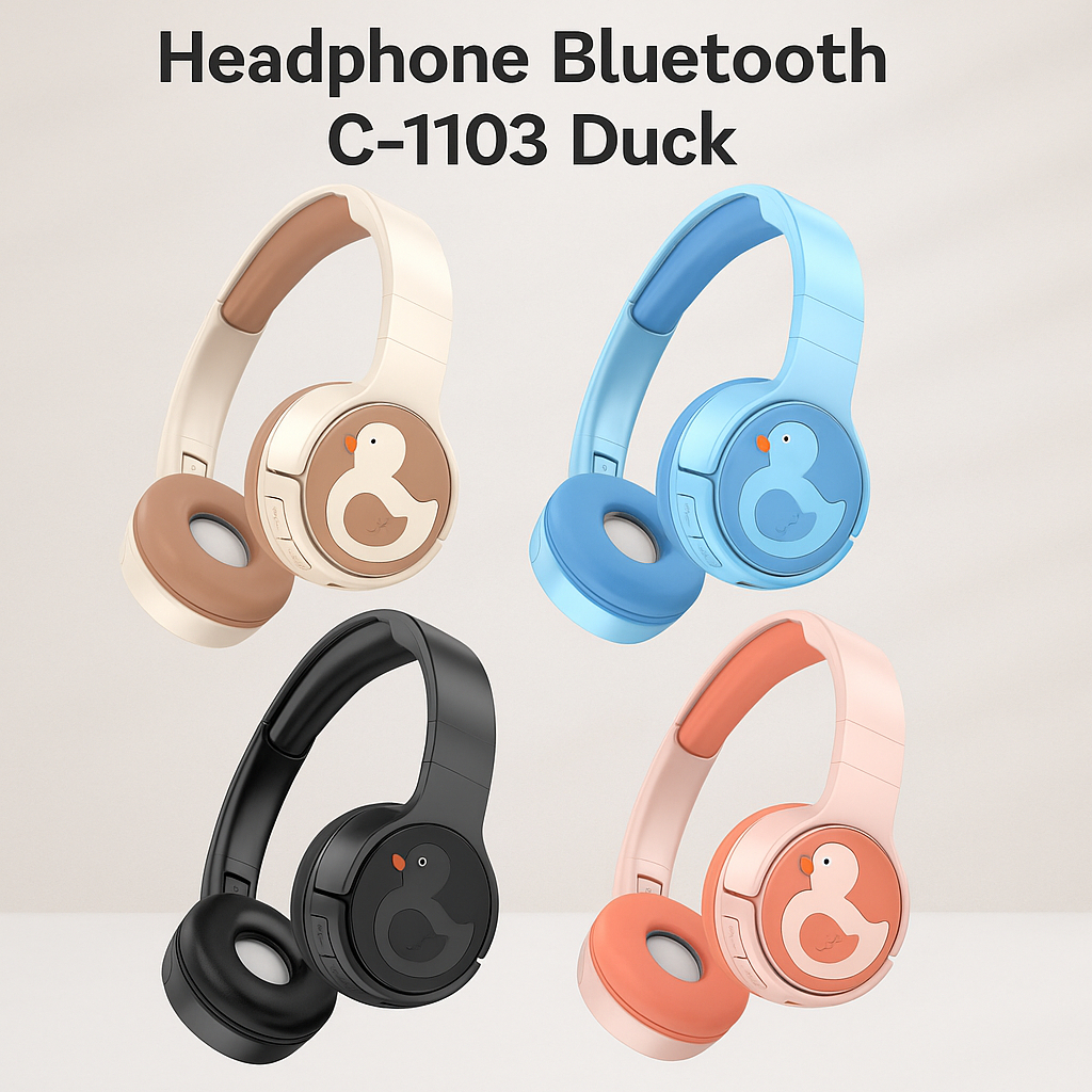 C1103 Headset Bluetooth Duck Headphone Anak Lucu Bisa Earphone Wireless Gambar Bebek