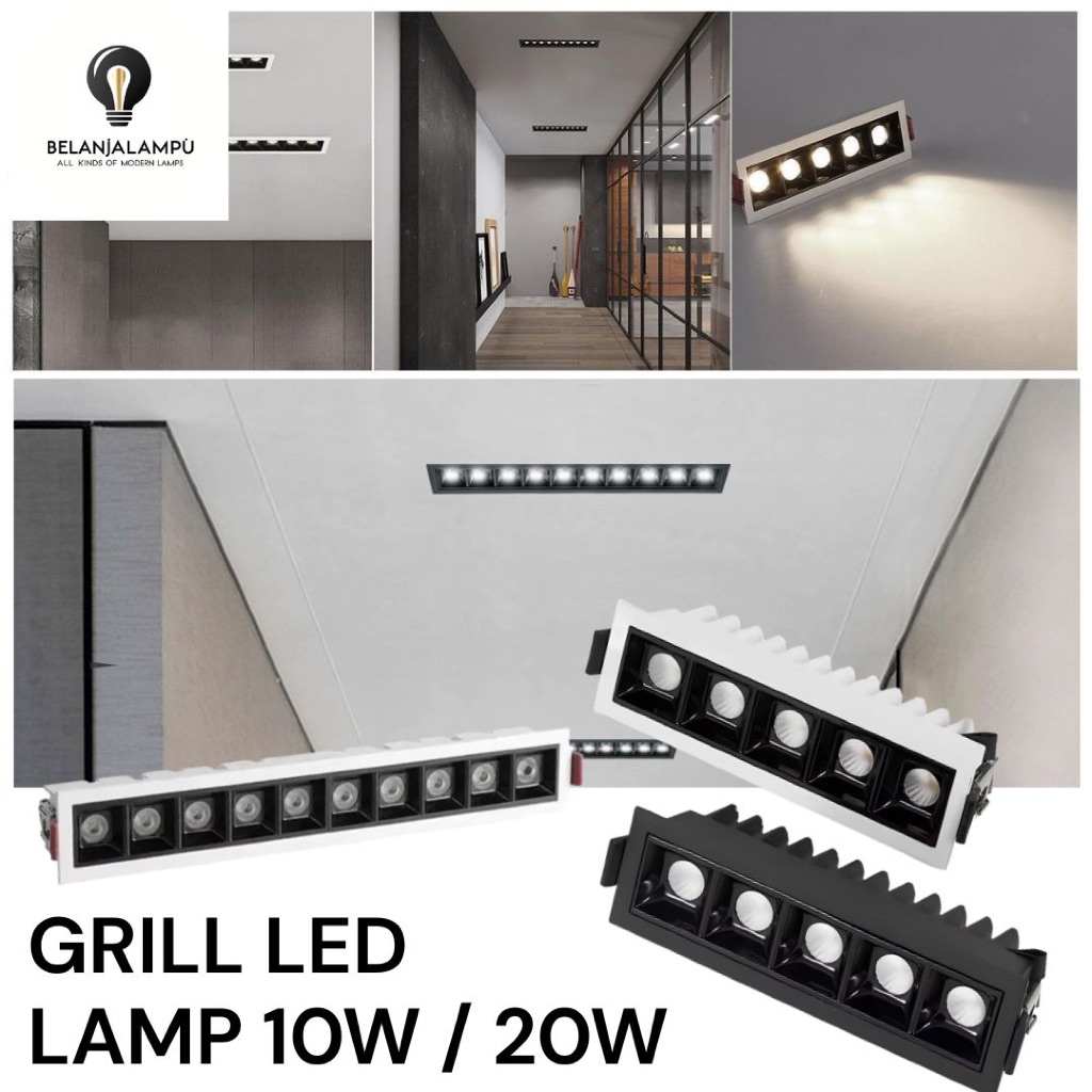 KELA Lampu Grill Sorot Plafon Inbow 10w 20w / Grille LED Plafon Spotlight Tanam Plafon 10 watt 20 wa