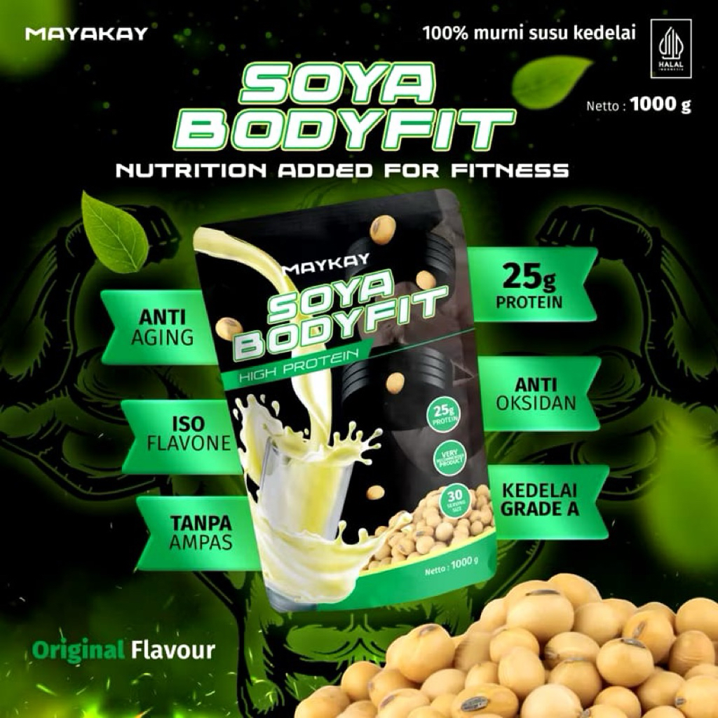 

1000 Gram SOYA BODYFIT ISOLATE SUSU FITNES SUSU DIET SUSU PROTEIN WHEY SOYA PROTEIN PREMIUM