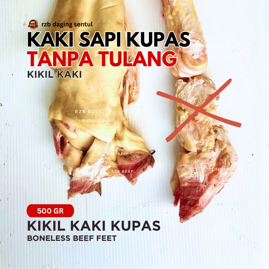 

RZB | KAKI SAPI KUPAS | KIKIL KAKI TANPA TULANG | 1KG