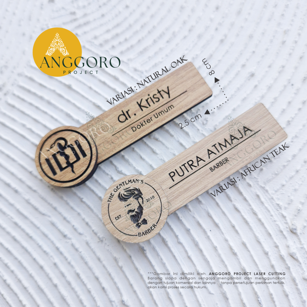 

Name Tag Kayu | Name Tag Magnet | Custom Name Tag | Tag Nama Magnet Custom | Pin Nama Custom Magnet | Papan Nama Dada Magnet