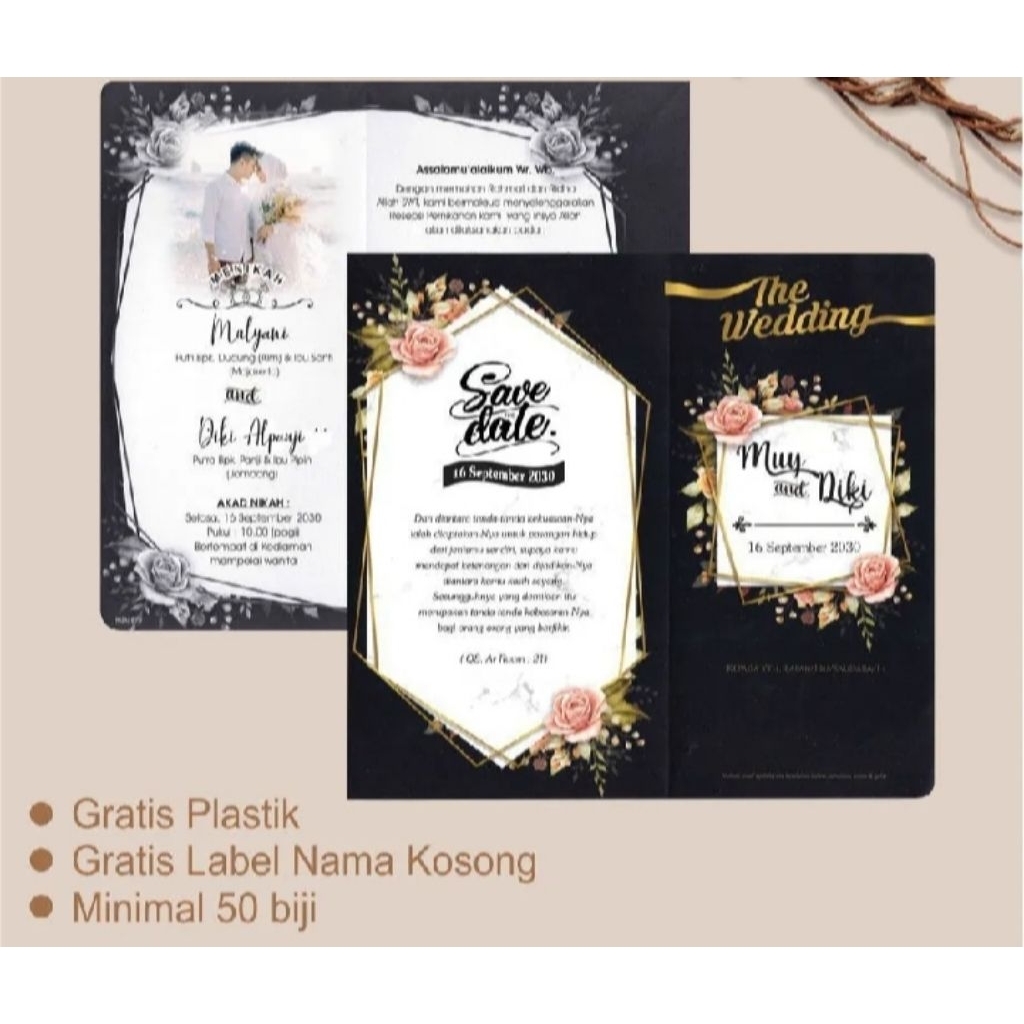 Undangan Pernikahan unik estetik, pakai poto, murah simple, khitanan model, cetak undangan nikahan m