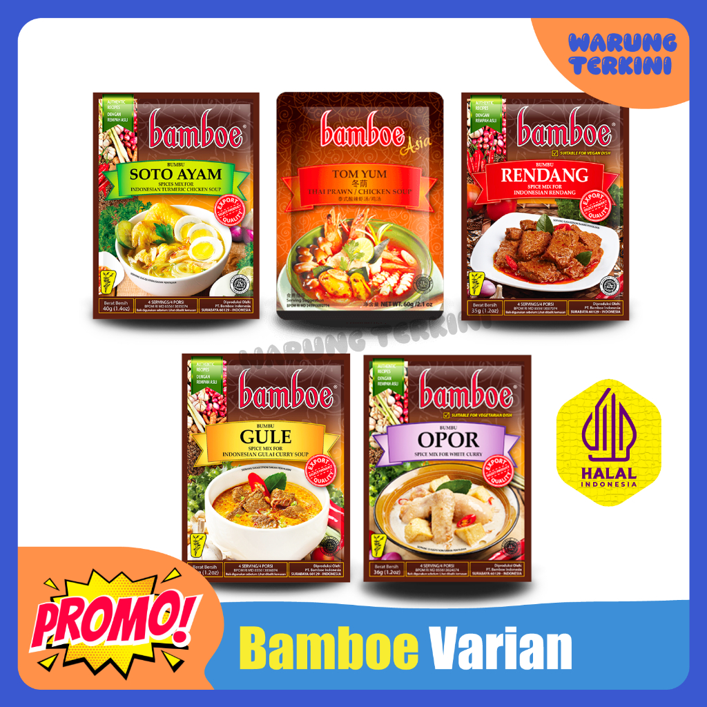 

Bamboe Bumbu dengan Rempah Asli | Tomyum, Gule, Opor, Rendang dan Soto Ayam
