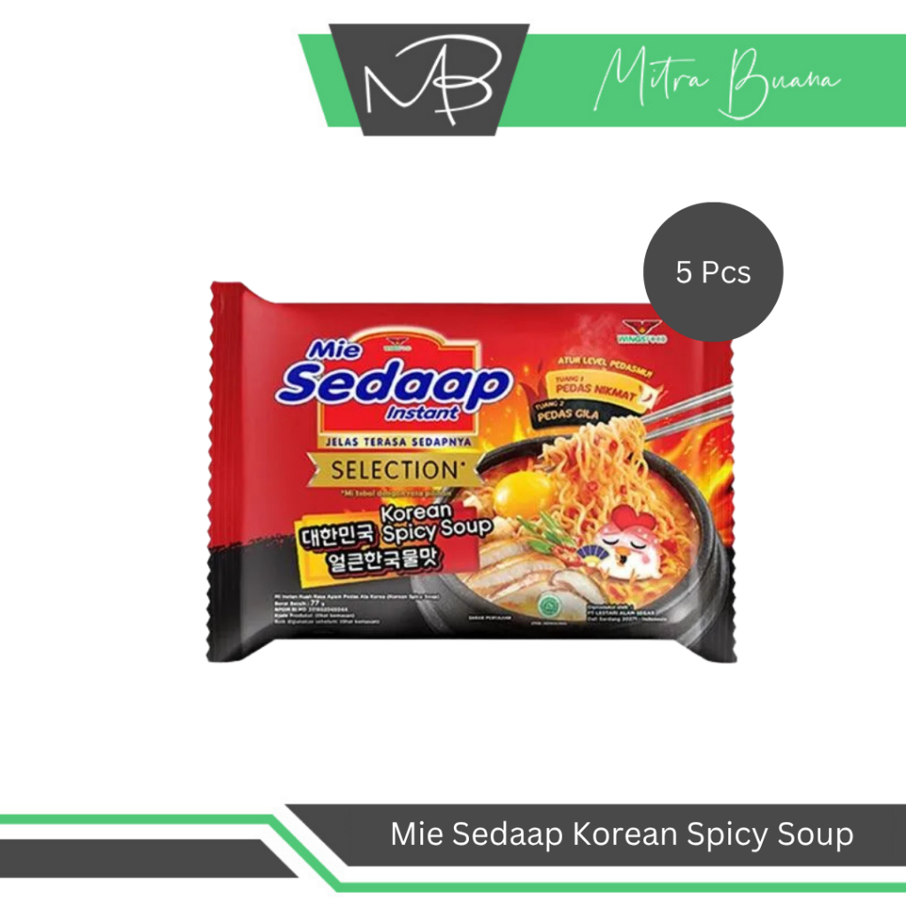 

Mie Sedaap Korean Spicy Soup (Harga Per 5 Pcs) - Mie Instan Korea Rasa Pedas Enak Murah