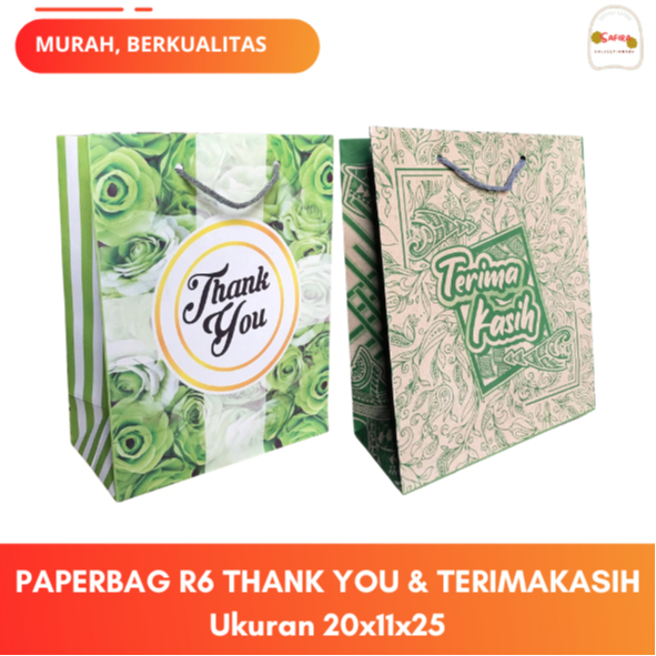 

PAPERBAG R6 THANK YOU AESTHETIC/ PAPERBAG R6 TERIMAKASIH UKURAN 20X11X25 TAS KADO BINGKISAN TAS SOVENIR GOODIEBAG PAPERBAG PREMIUM