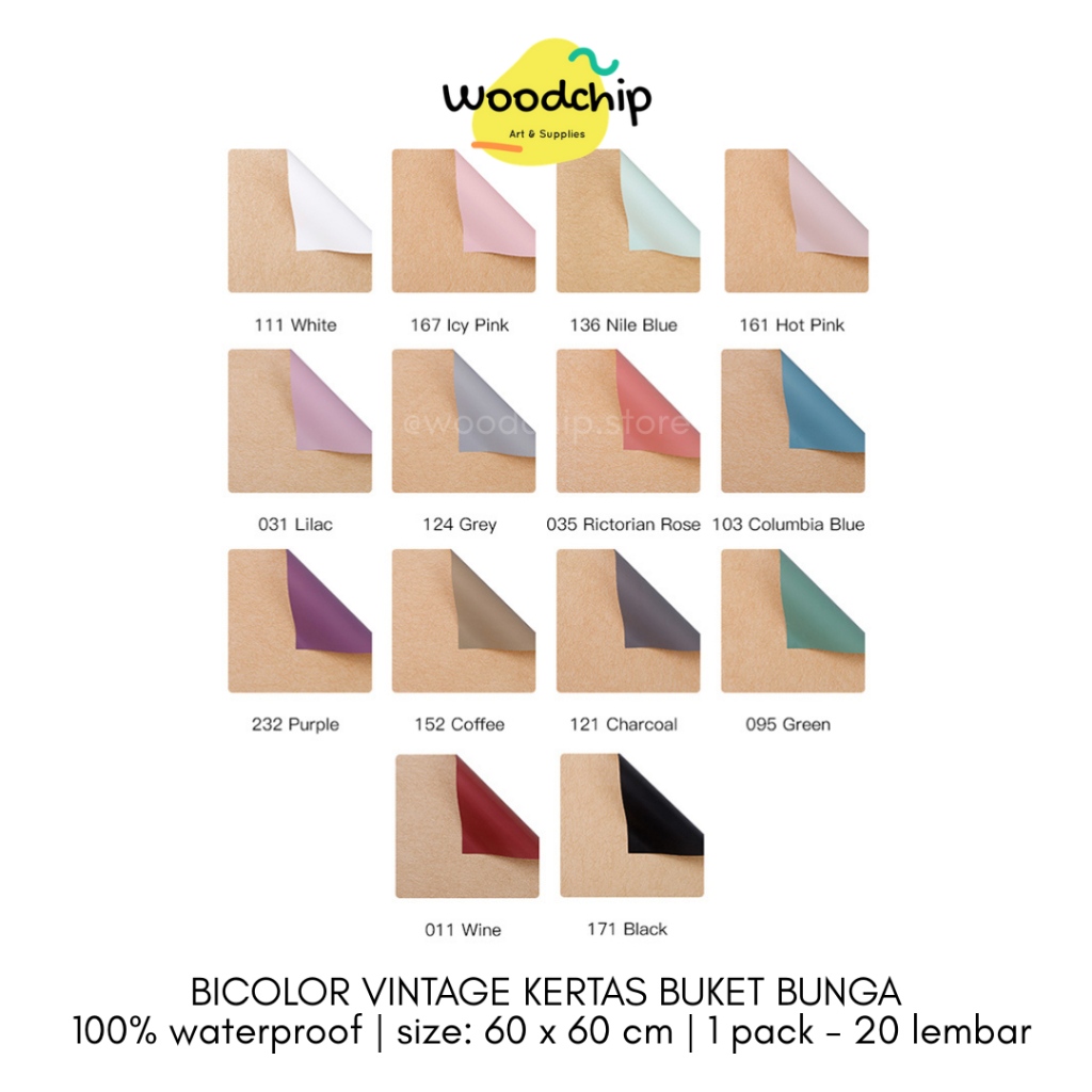 

[LEMBAR] BICOLOR VINTAGE CELLOPHANE KERTAS BUKET BUNGA BOUQUET KERTAS KADO WRAPPING PAPER SAMPUL