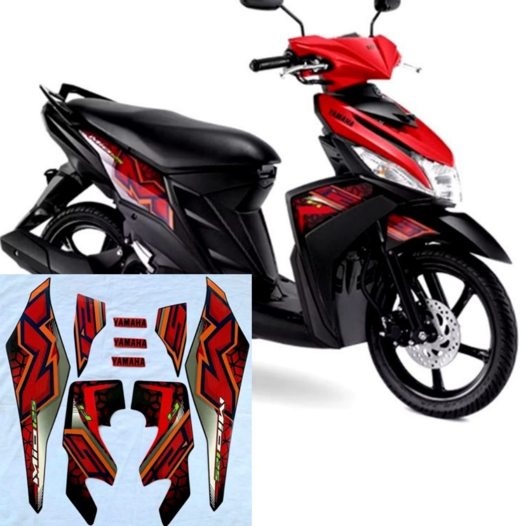 Stiker Striping Lis Body Motor Mio M3 2024 Warna Merah