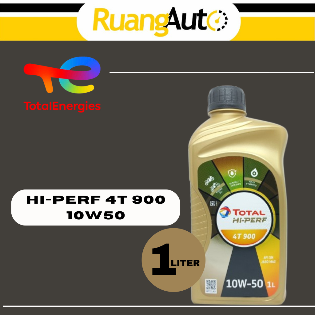 OLI TOTAL Hi-Perf 4T 900 10W-50 1 LITER OLI MOTOR SPORT OLI MOTOR MESIN 4 TAK