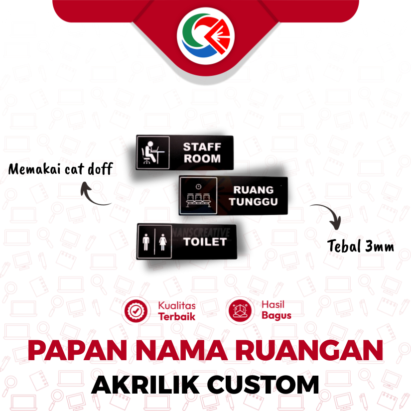 PAPAN NAMA RUANGAN AKRILIK / PAPAN RUANGAN AKRILIK CUSTOM