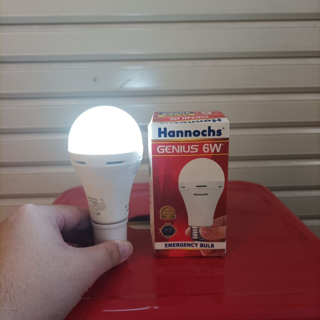 Lampu Bohlam Emergency Hannochs 6W/8W/10W/12W/15W Lampu Hannochs Genius Hannochs Emergency Bulb