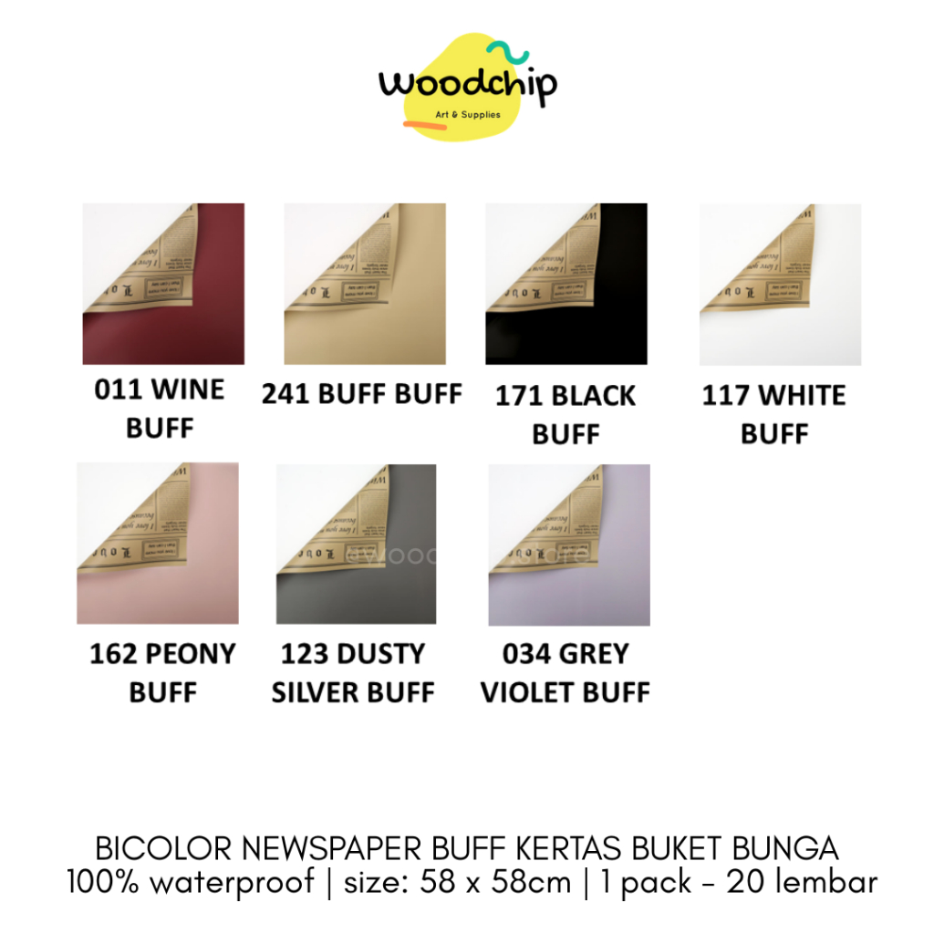 

[LEMBAR] BICOLOR BUFF NEWSPAPER CELLOPHANE | KERTAS BUKET BUNGA BOUQUET KERTAS KADO WRAPPING PAPER