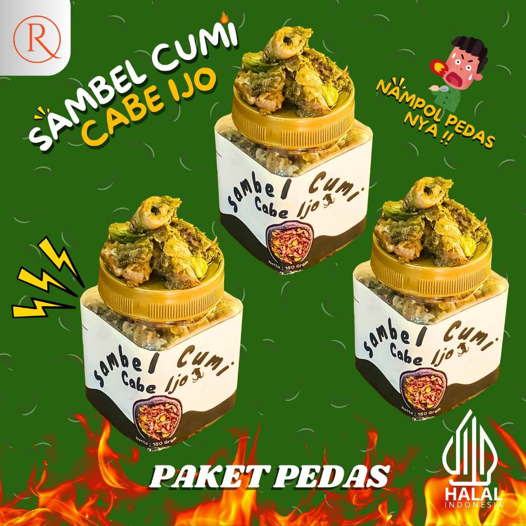

[PAKET PEDAS ISI 4 ] SAMBEL CUMI CABE HIJAU 150G sambal pedas by retma.kitchenette