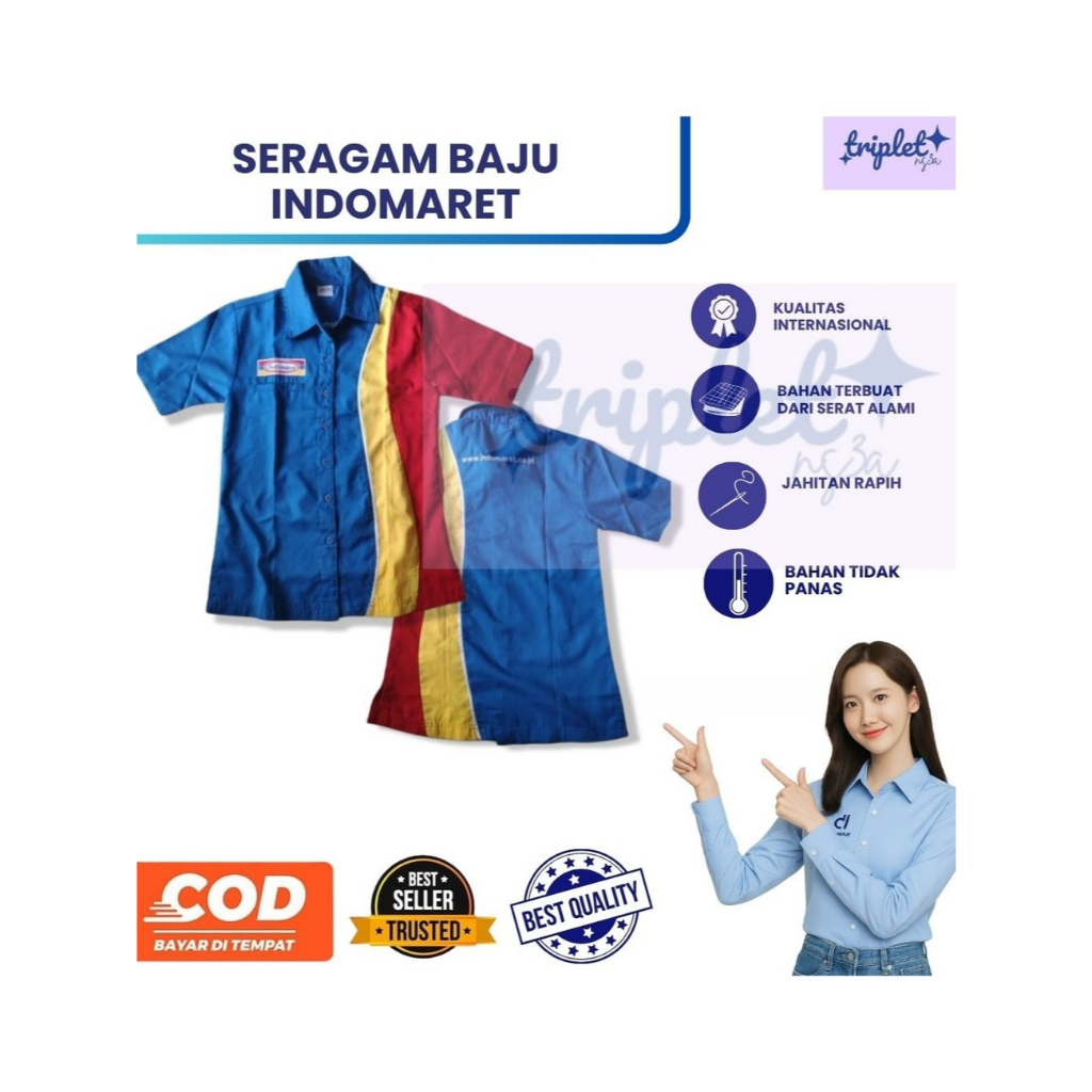 Baju Indomaret Cowok | Baju Kerja Indomaret | Baju Kerja Cowok |Kemeja Indomaret|Seragam Kerja Cowok