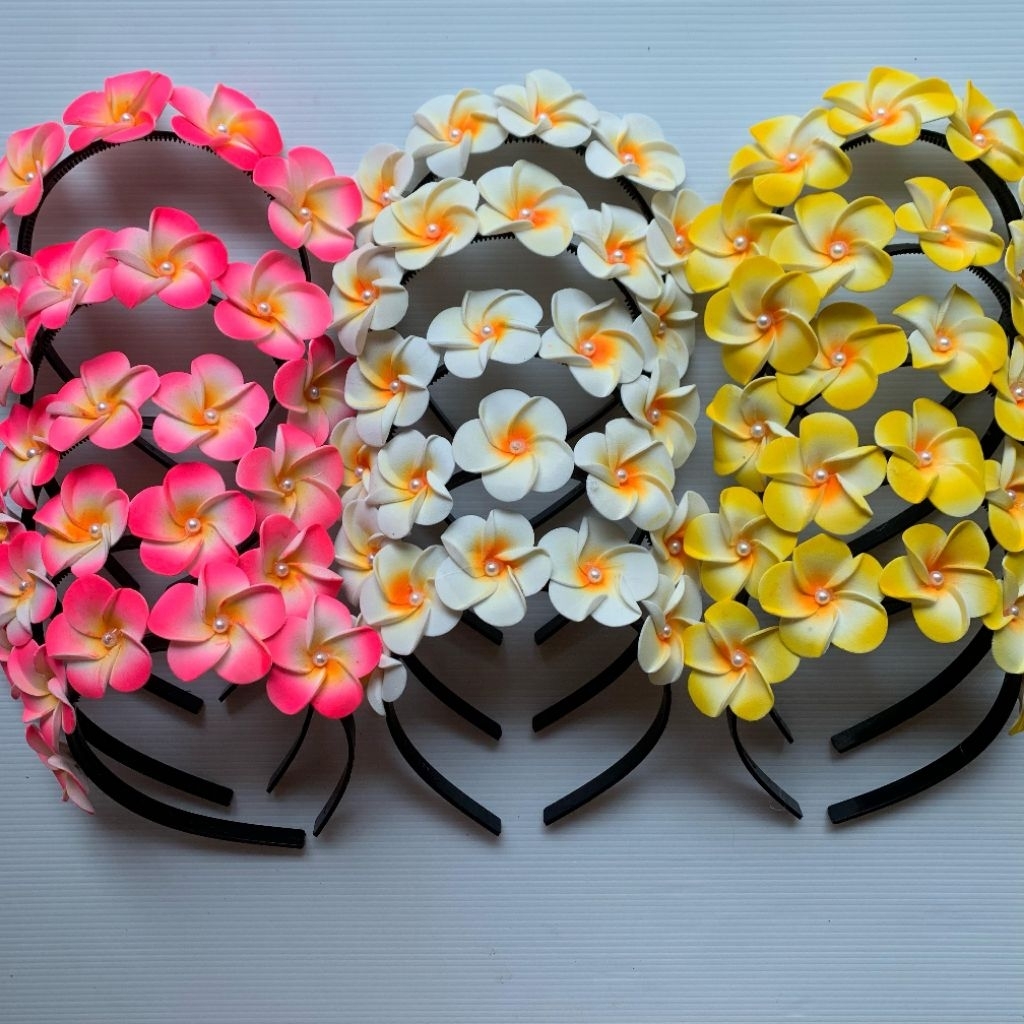 bando bunga Kamboja Mahkota Bali bando karnaval kembang Jepun