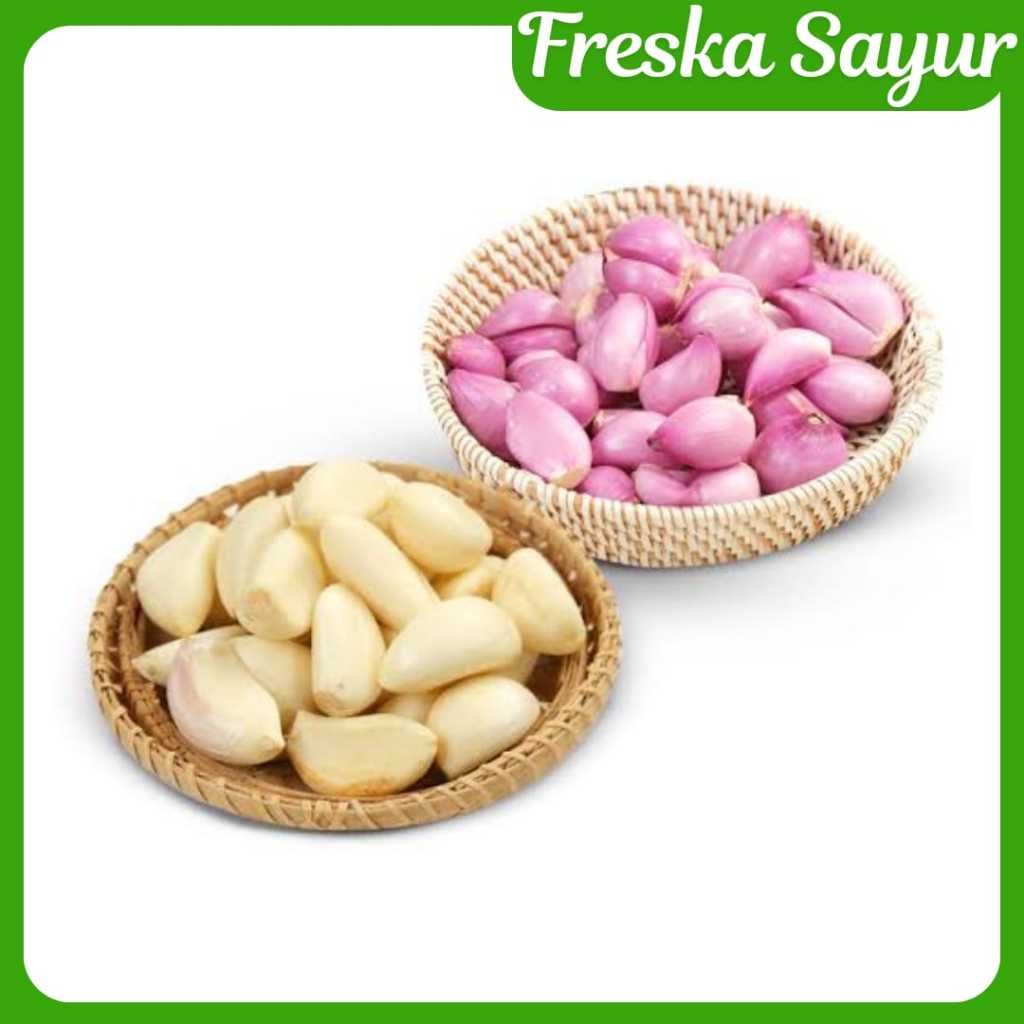 

Paket Bundling | Bawang Merah Brebes Kupas + Bawang Putih Kupas 500 gr