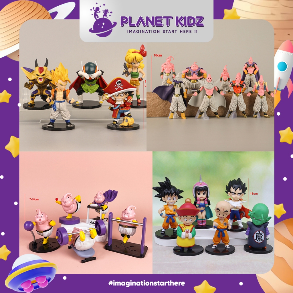 PLANETKIDZ AF02 ACTION FIGURES KECIL DRAGONBALL GOKU KLIRIN PIKOLO HOBI KOLEKSI KADO HADIAH ULANG TA