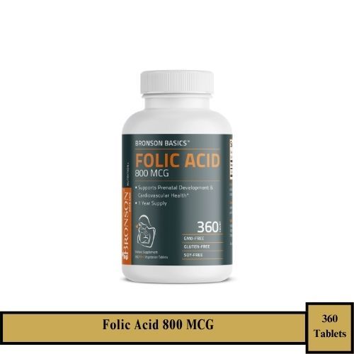 BRONSON Folic Acid 800 mcg - 360 Tablets