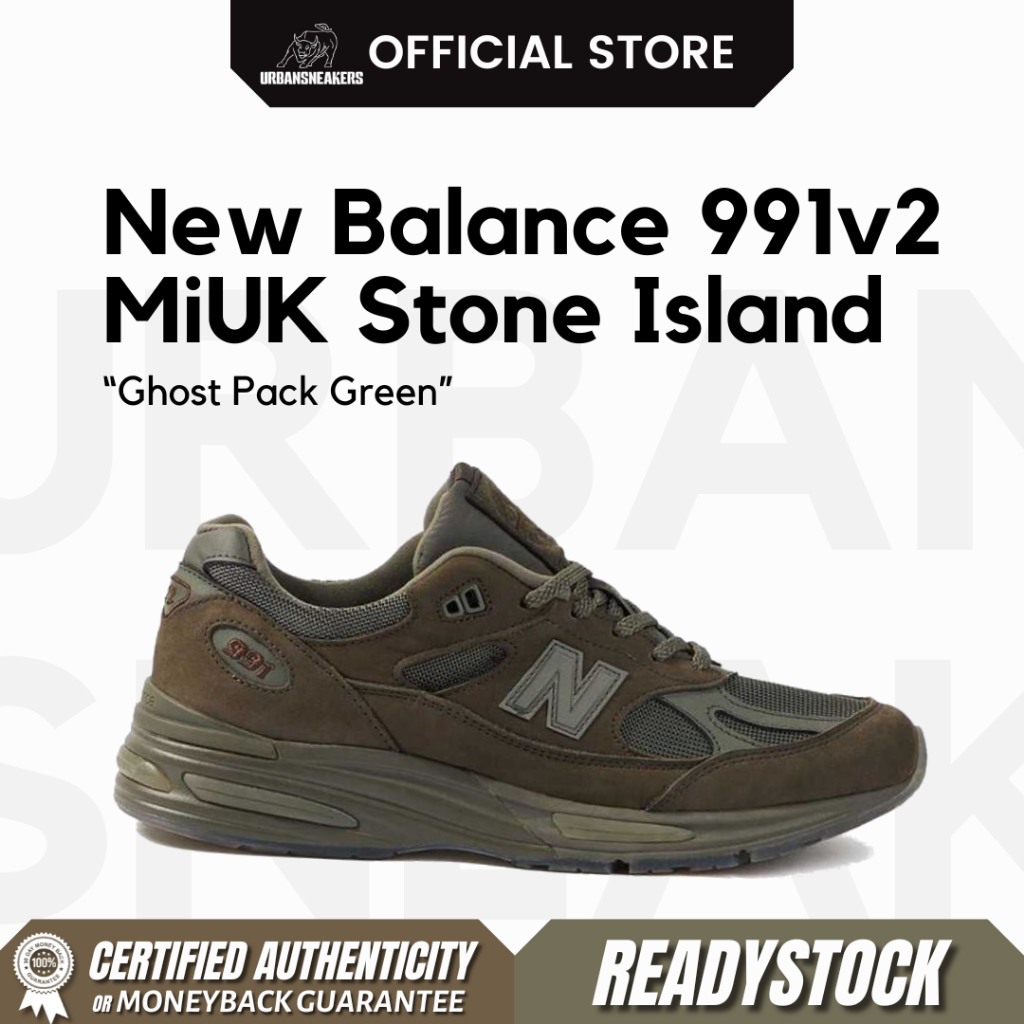 New Balance 991v2 MiUK Stone Island Ghost Pack Green | U991SC2
