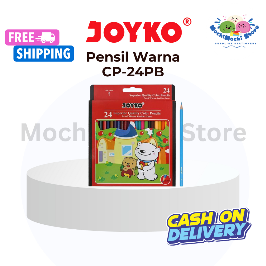 

PER DUS/6 PACK Pensil Warna Joyko Panjang CP-24PB | 24 Warna | Colour Pencil | Pensil Warna | Coloring Pencil | Pensil Warna Panjang | Color Pencils Hexagonal Grip