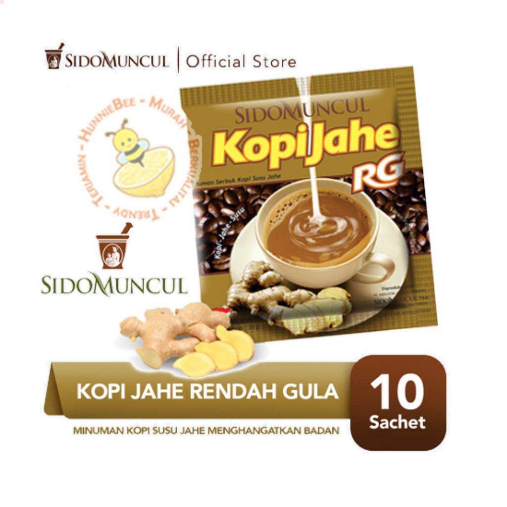 

Sido Muncul Minuman Kopi Jahe RG Rendah Gula isi 10 Sachet