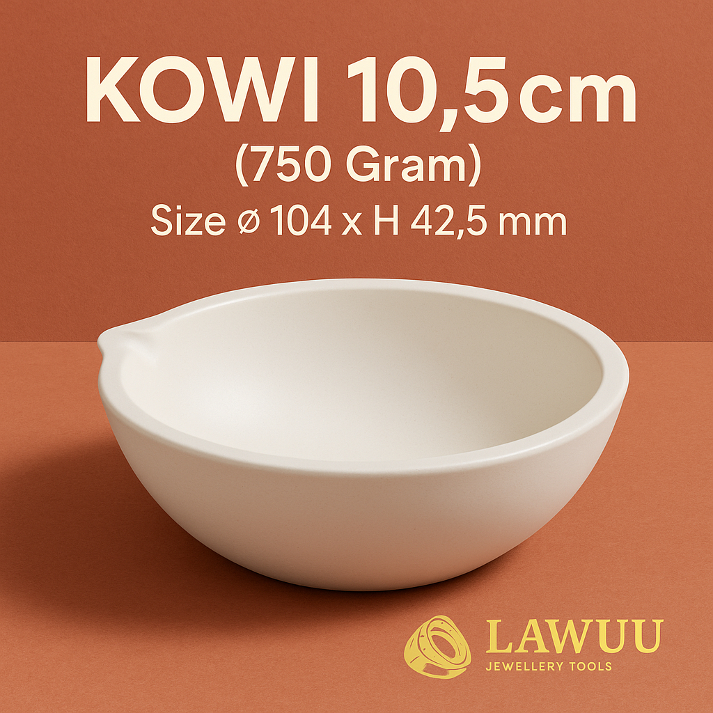 Kowi Keramik 10,5 cm – Mangkok Peleburan Emas 750gr | Wadah Leleh Logam Tahan Panas