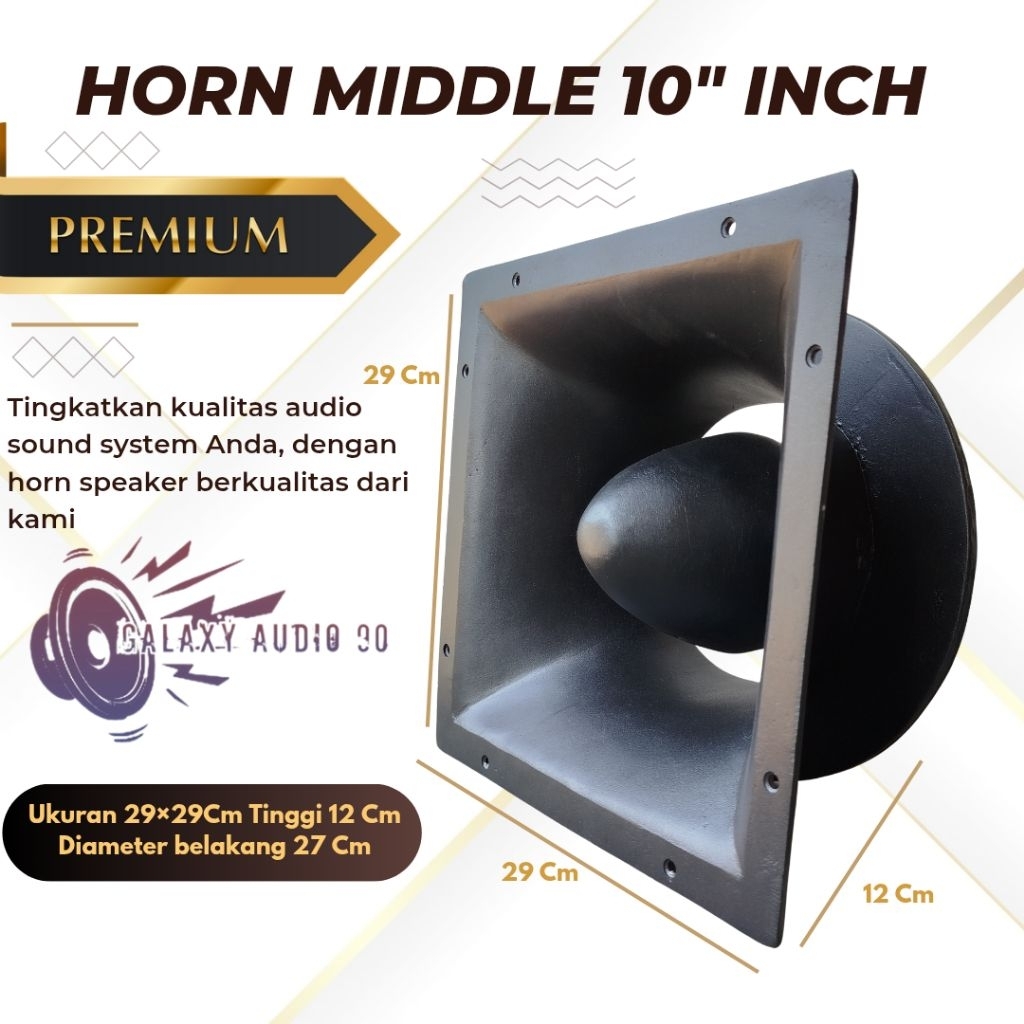 horn middle 10 in rudal/corong middle DDS 10 in bahan diral aluminium