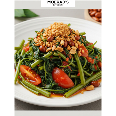 

Kangkung veggies with local samball