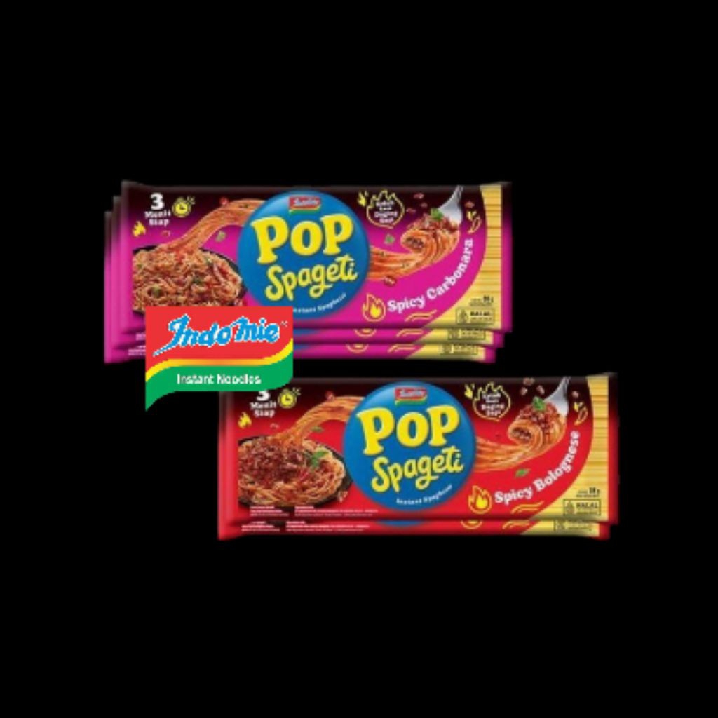 

indomie pop spageti instant spicy bolognese / carbonara / mi instan spaghetti