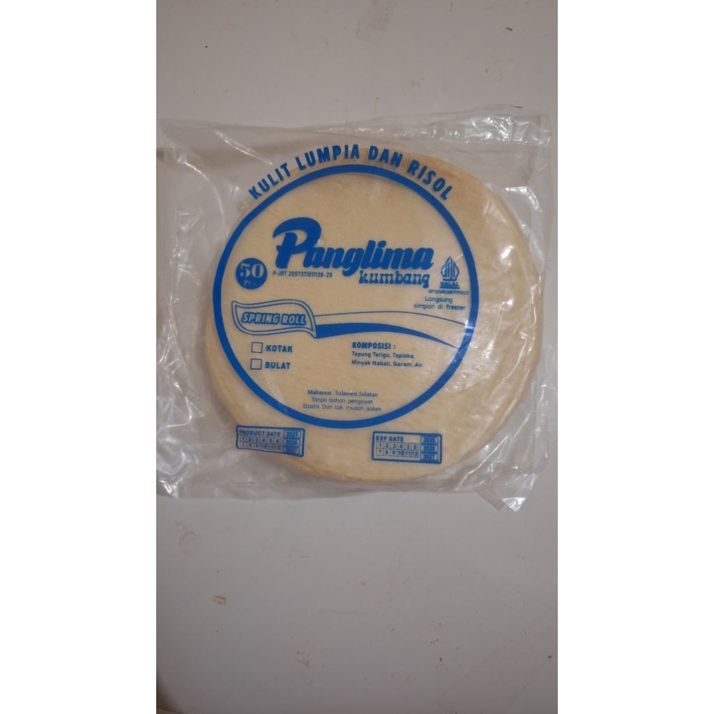 

Kulit Lumpia Panglima Kumbang ukuran sedang
