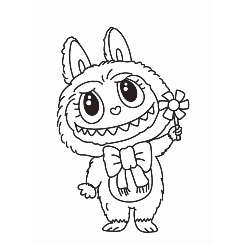 

20 Lembar Kertas Gambar Mewarnai Labubu Ukuran A4