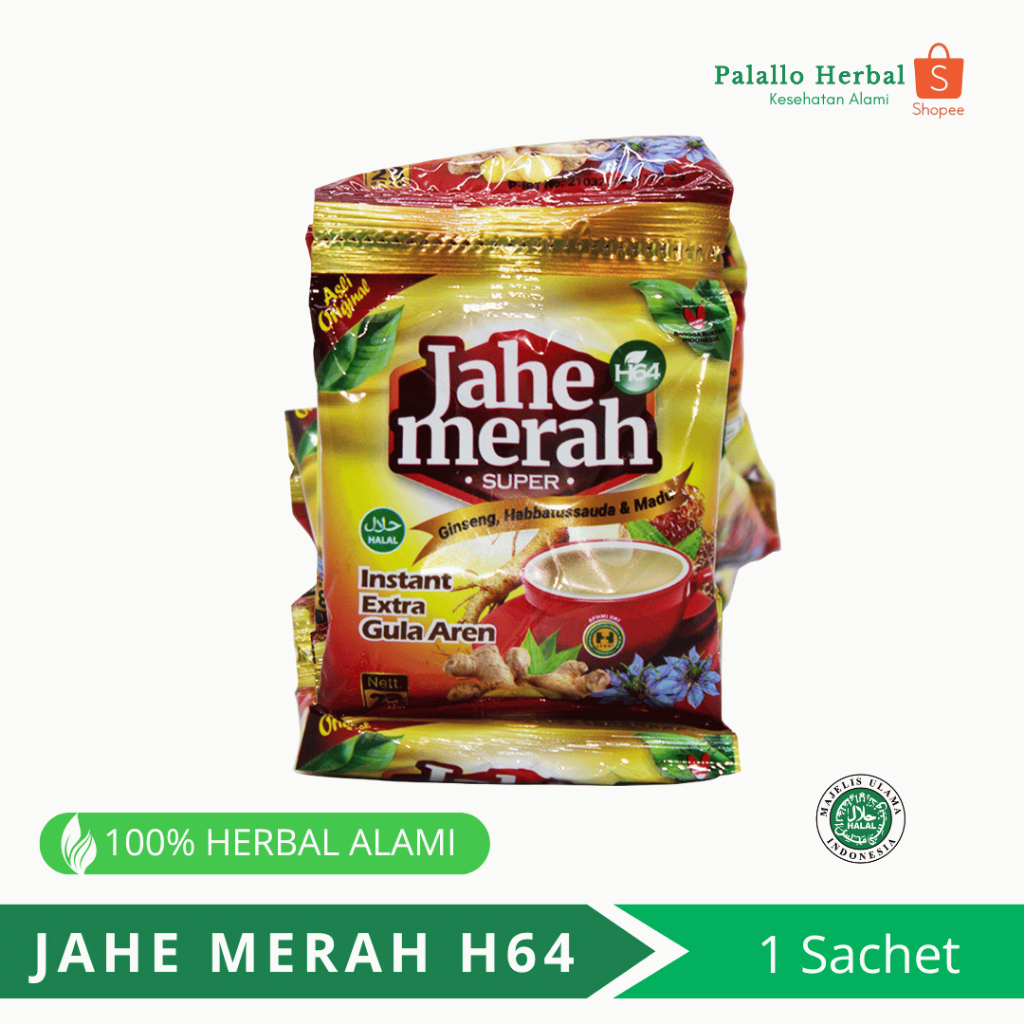 

Jahe Merah Super plus ginseng habbat madu H64 | Jahe Merah Instan extra Gula Aren